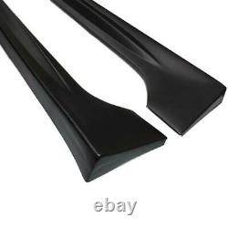 Side Skirt Mugen Style For 2006-2011 Honda Civic Sedan 4-Door Unpainted Black