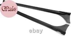 Side Skirts Fits 2022-2025 Honda Civic 11Th Gen Sedan, Mugen Style Unpainted Bla