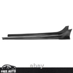 Side Skirts Fits 22-25 Honda Civic 4D 5D Mugen Style 2PCS Rocker PP Gloss Black