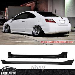 Side Skirts For 06-11 Honda Civic 2-Door Mugen Style Pair Left & Right Side PU