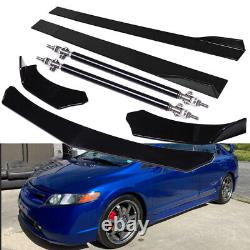 Side Skirts Panel Front Bumper Lip Body Kit For Honda Civic Mugen PU MU 06-11