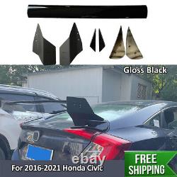 Trunk Spoiler High Wing Black Fits For 2016-2021 Honda Sedan Civic Mugen Style