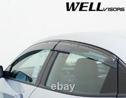 WellVisors For 17-Up Honda Civic Hatchback BLACK TRIM Side Vents Window Visors